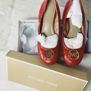 MICHAEL Kors Quilted Red Fulton Ballet Flat 10